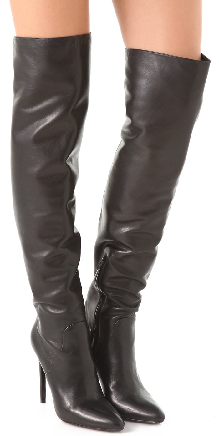 Kim Kardashian Rocks Coatigan and Over-the-Knee Stiletto Boots