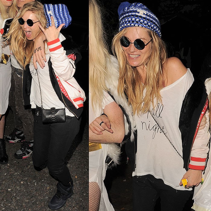 Kate Moss dressed as Cara Delevingne to Jonathan Ross' Halloween party