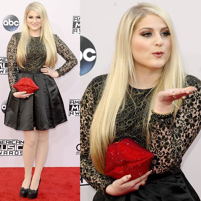 Meghan Trainor Goes Lovely in Lace for AMAs 2014 Red Carpet: Photo 3248561, 2014 American Music Awards, Meghan Trainor Photos