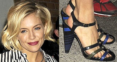 Sienna Miller's Sonia Rykiel Sandals With Stripes Covering the Heels