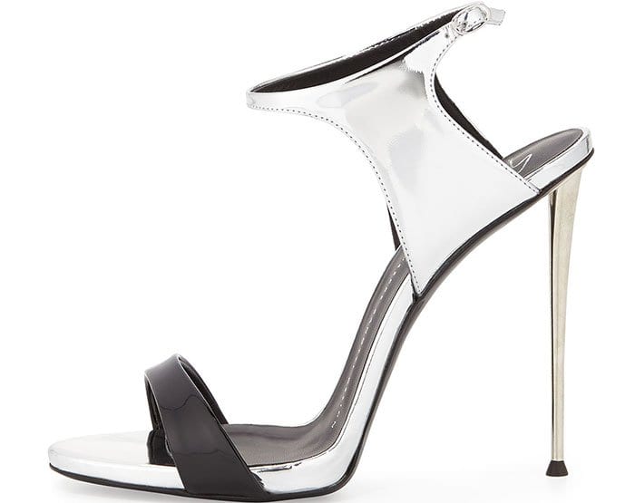 Giuseppe Zanotti Patent-Metallic Ankle-Wrap Sandals