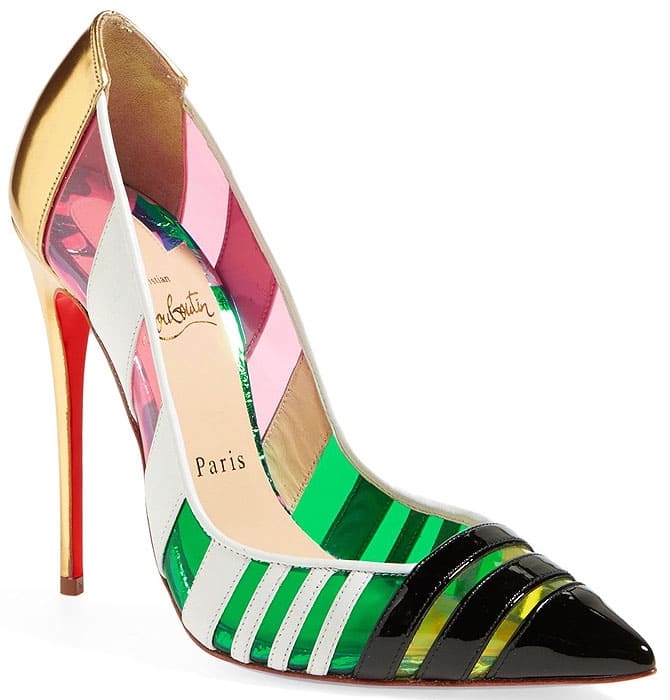 Christian Louboutin Bandy Pumps in Metallic Leather, Patent, and PVC