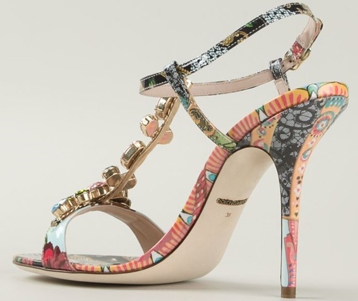 Dolce & Gabbana floral fans embellished sandal