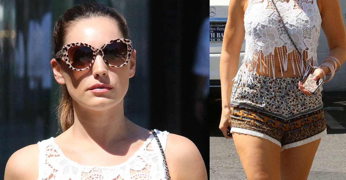 Kelly Brook Flashes Belly Button In Coachella Ready Boho