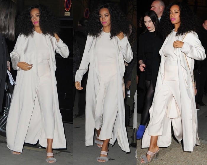 Solange Knowles wearing a neutral two-piece outfit from H&M