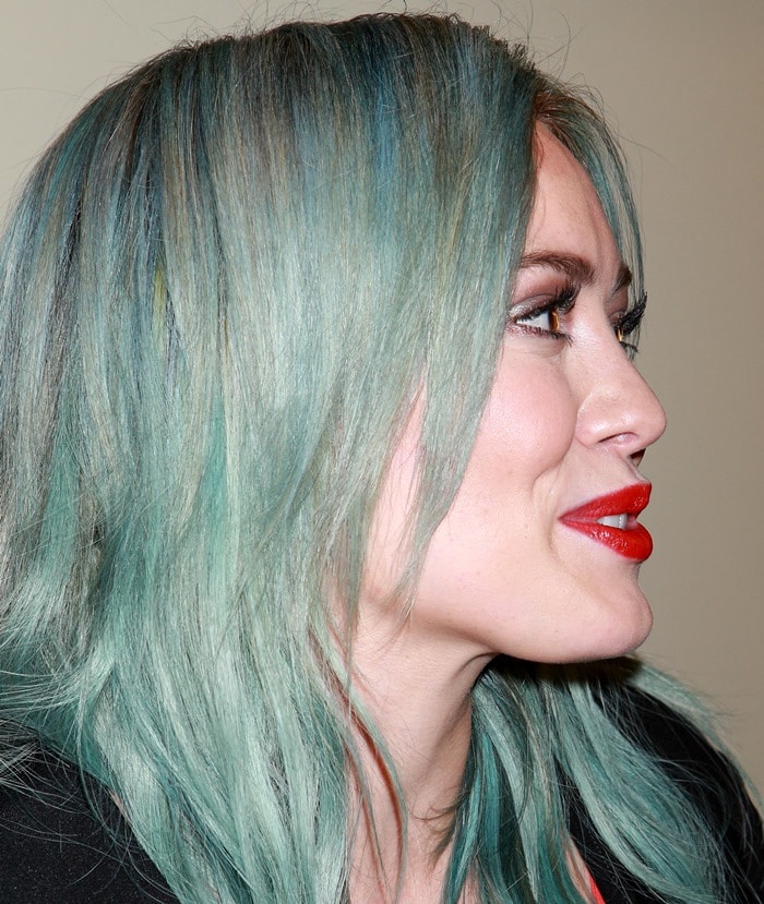 Hilary Duff's aqua-blue mermaid hair