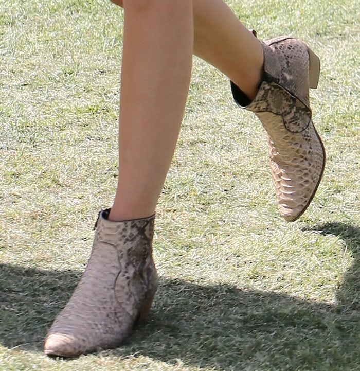 Kendall Jenner's python boots by Saint Laurent