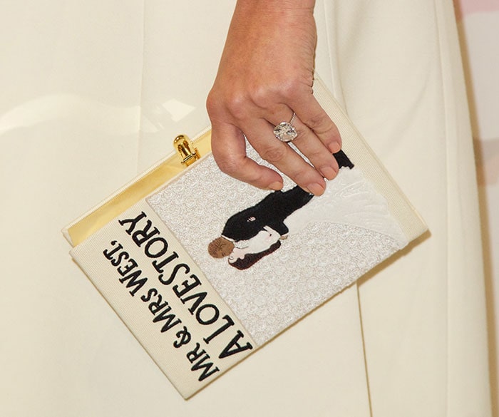 Kim Kardashian carrying a custom Olympia Le-Tan clutch