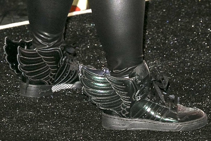 adidas originals x Jeremy Scott "Wings 2.0" sneakers matching Rebel Wilson's winged costume