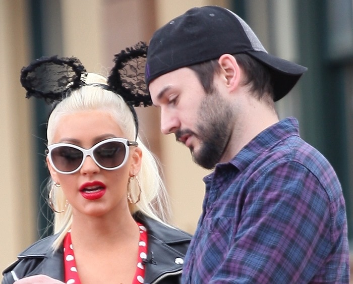 Christina Aguilera pictured with Matthew Rutler at the second happiest place on Earth