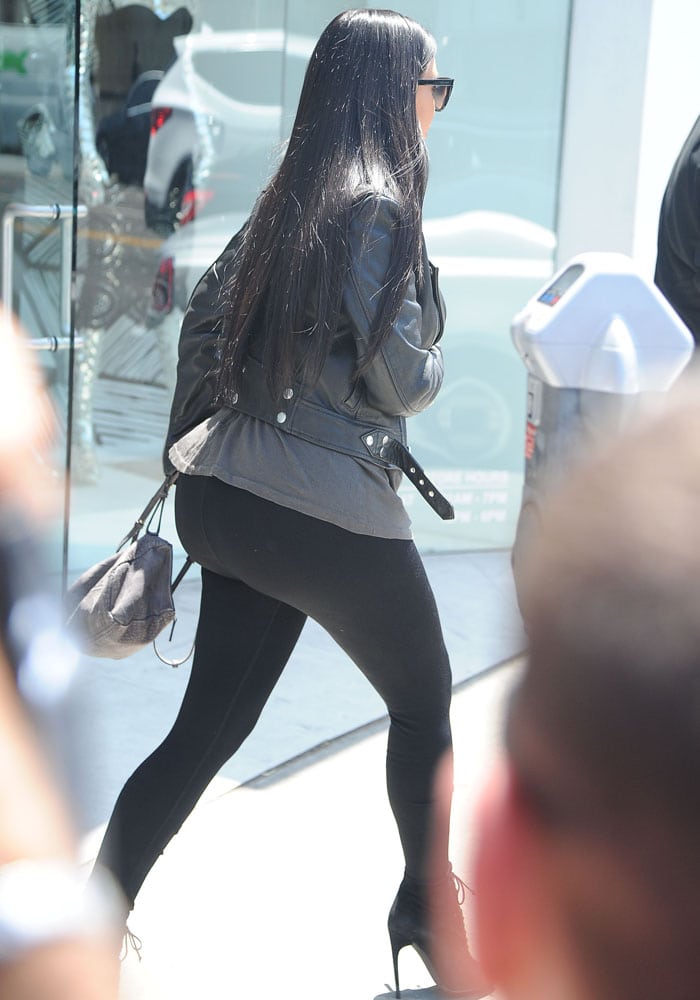 Kim Kardashian takes her daughter to a ballet class in Tarzana, California before shooting a scene at Dash