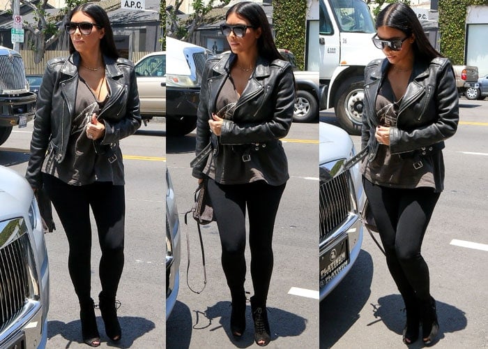 Kim Kardashian showed off her incredible figure wearing just black