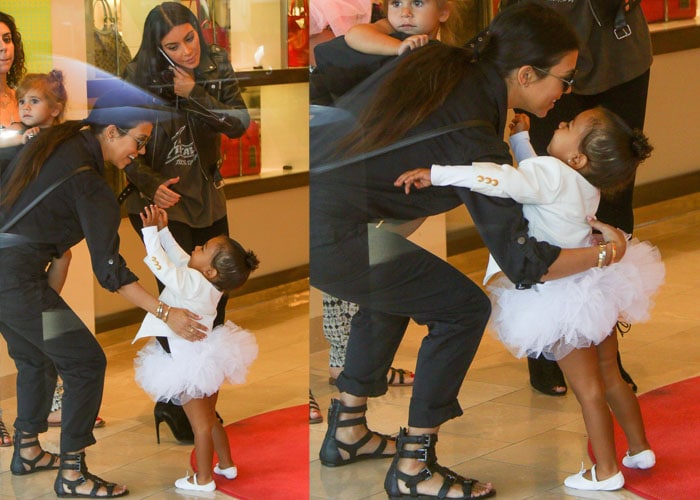 Kourtney Kardashian was joined by her sister Kim Kardashian and North West