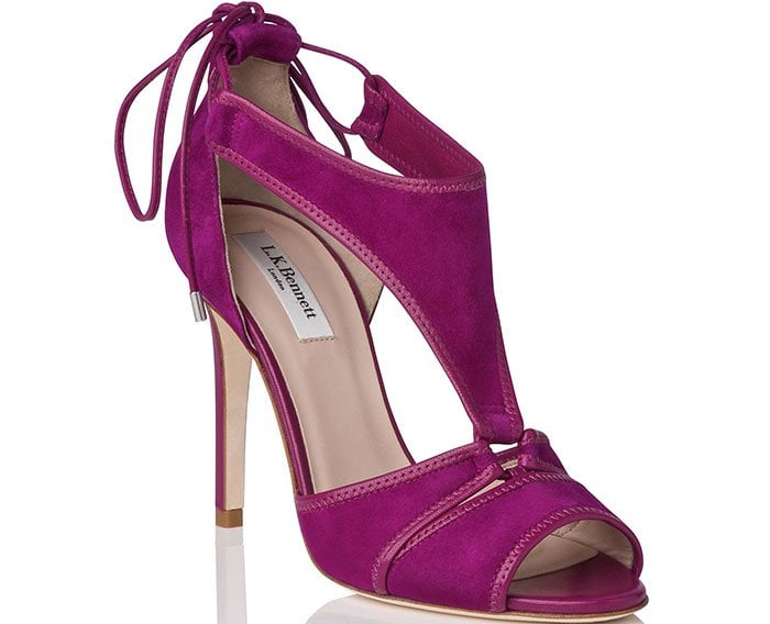 Giselle Suede Strappy Sandals in Purple