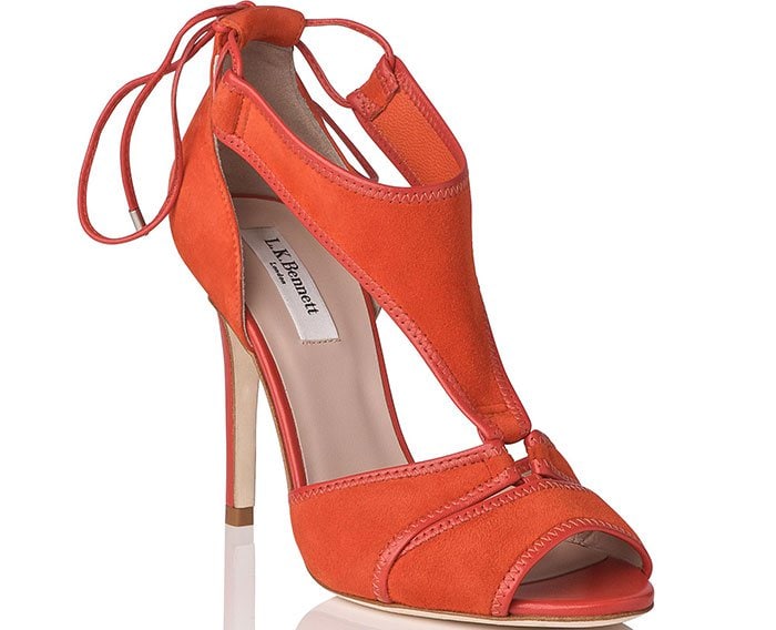 Giselle Suede Strappy Sandals in Orange