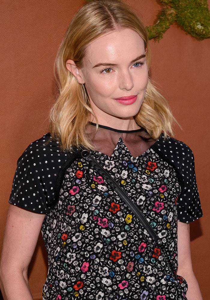 The cut neckline of Kate Bosworth's floral top