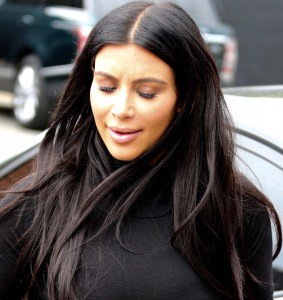 Kim Kardashian's Baby Bump Fashion: Form-Fitting Black Dress and ...