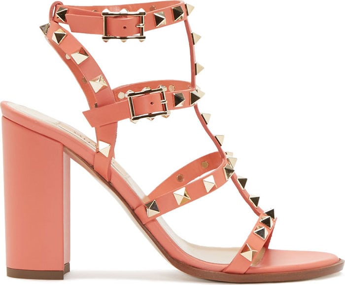 Rockstud City Sandals in Coral