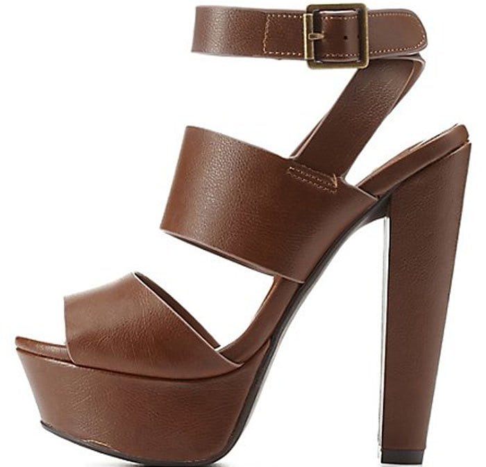 Charlotte Russe Ankle-Strap Platform Chunk Heels