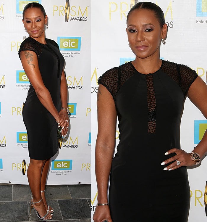 Mel B Flashes Bra And Toned Legs In Sexy Lbd At Prism Awards