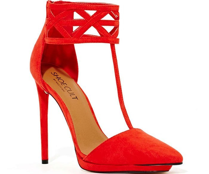 Red Nasty Gal Shoe Cult Cage Match Pumps