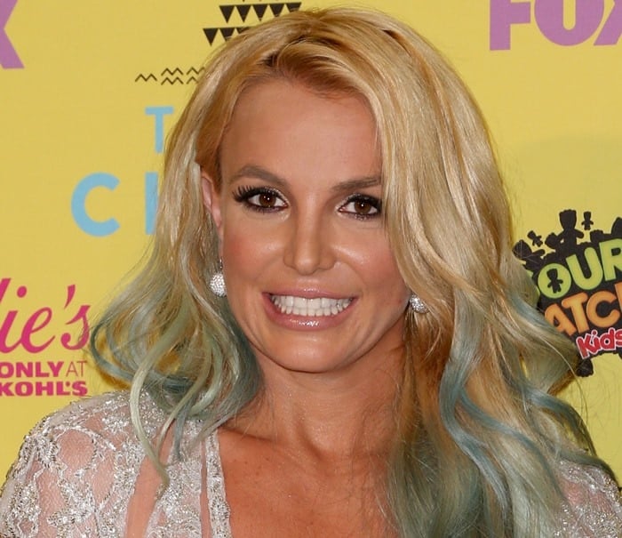 Britney Spears debuted her rainbow hair for the first time at a public event