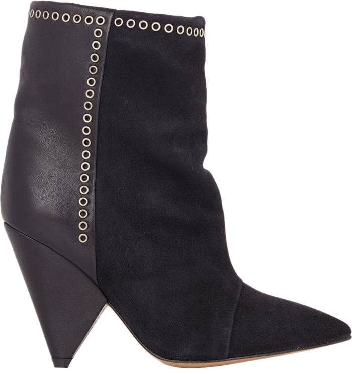 Isabel Marant Suede & Leather "Lance" Ankle Boots Black