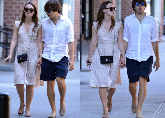 Keira Knightley and husband James Righton chat together during their New York stroll