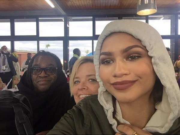 Zendaya with her parents