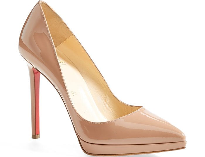 Christian Louboutin "Pigalle Plato" Pointy-Toe Pumps Nude