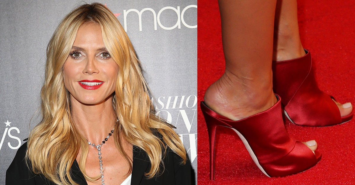 Heidi Klum Keeps It Classy in Black and White with Giuseppe Zanotti Red ...