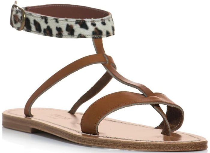 K. Jacques Leopard and Leather Sandals