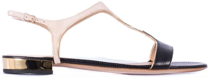 Salvatore Ferragamo Mix T-Bar Leather Sandals