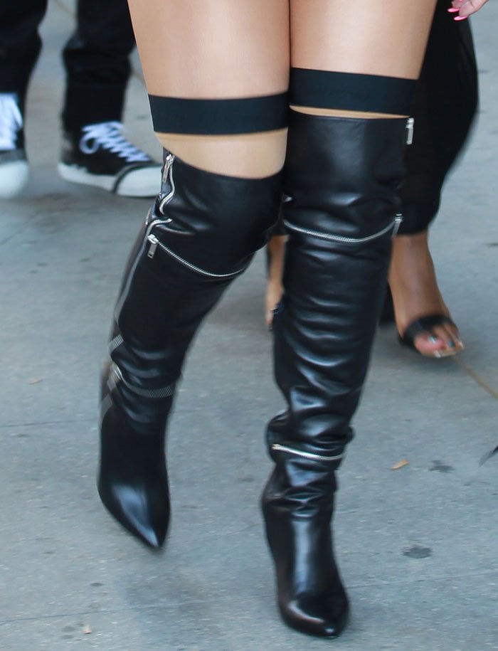 Amber Rose in Skimpy Lingerie and Racy Saint Laurent “Fetish” Boots