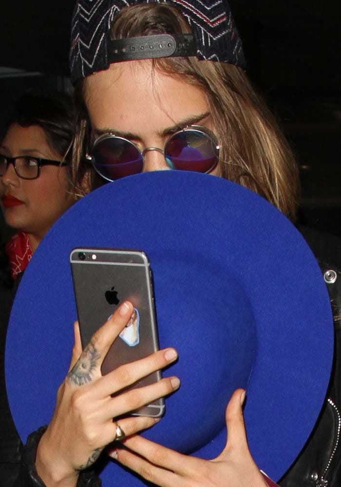 Cara Delevingne leaves Paris and arrives at the Los Angeles Airport