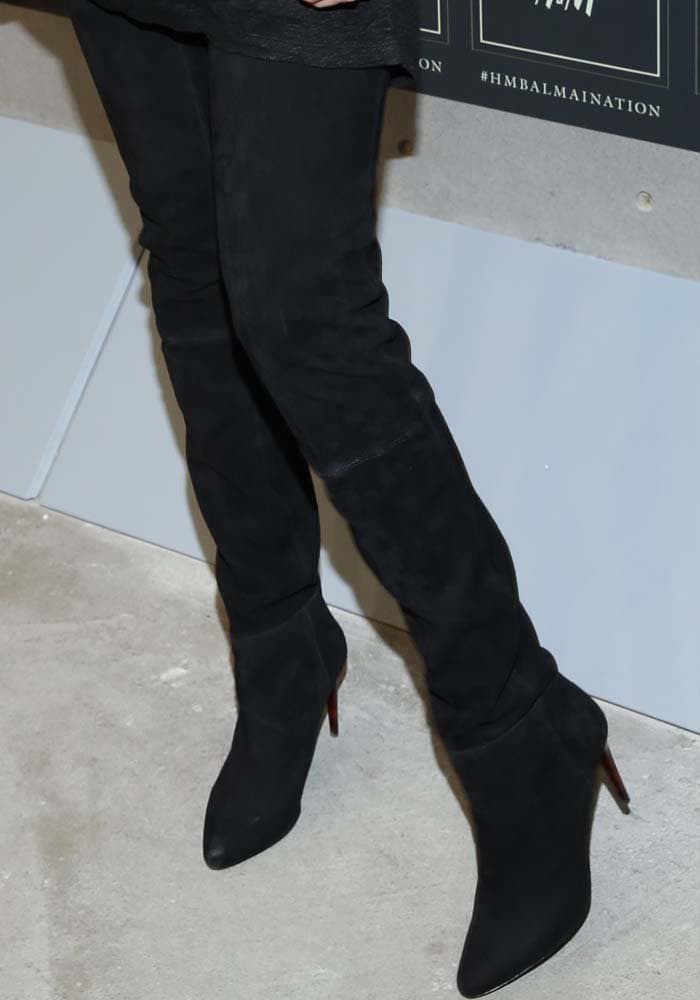 BALMAIN H&M Suede Tight high Boots Kylie Jenner sz 39 !