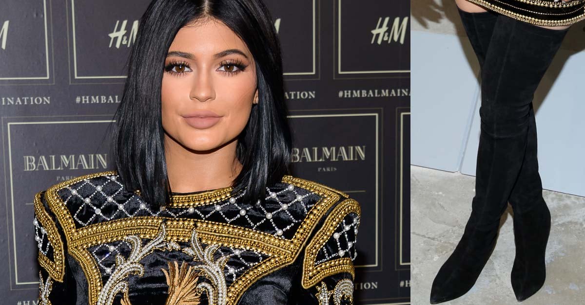 Kylie Jenner Supports Kendall at H&M x Balmain Launch