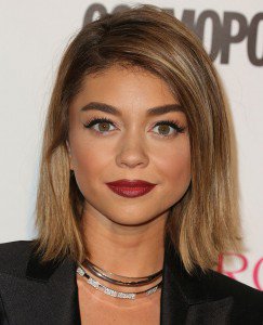 Sarah Hyland's Pretty Feet in Houndstooth Embroidered Pumps