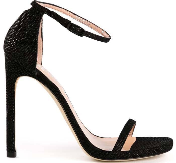 Stuart Weitzman "Nudist" in Goosebump Black Nappa