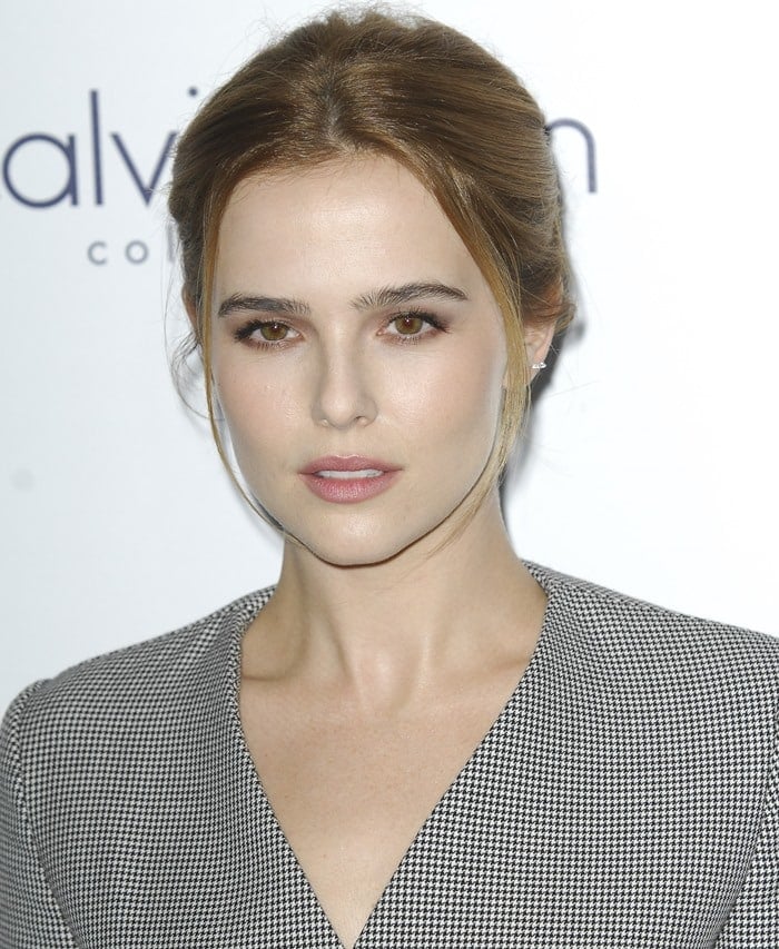 Zoey Deutch styles her hair back for the Elle Women in Hollywood Awards