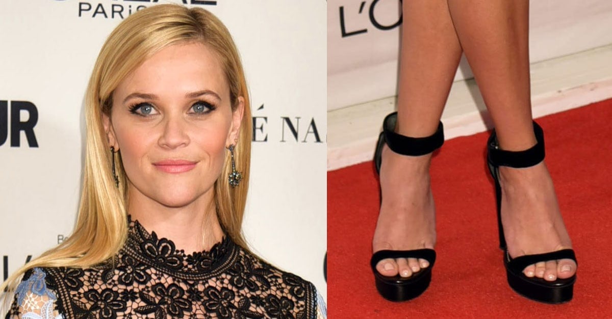 Reese Witherspoon in Feminine Erdem Dress and Black Heels