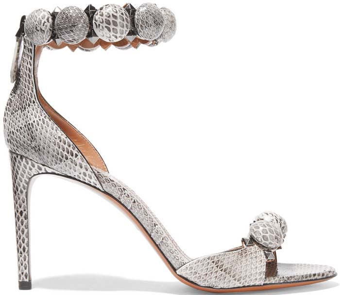 Alaïa's sandals are skillfully crafted from glossy snake with a smooth leather lining