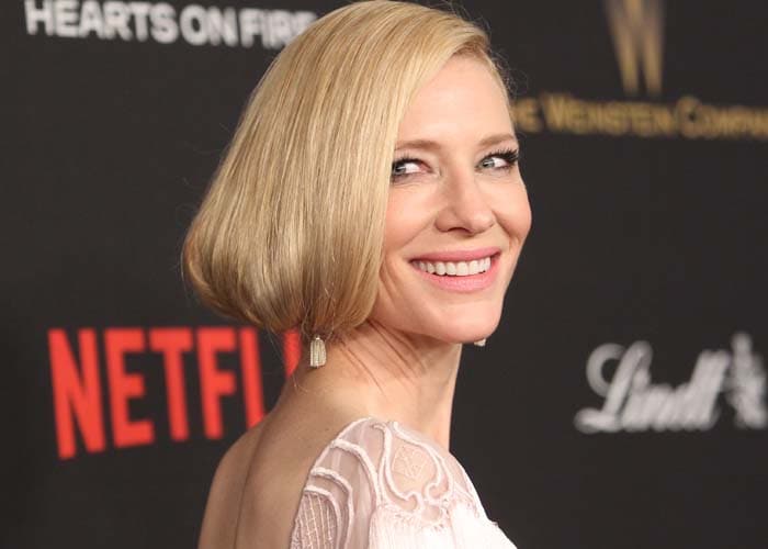 Cate Blanchett wears her blonde hair in a faux bob at the Golden Globes and Weinstein Company and Netflix 2016 After Party