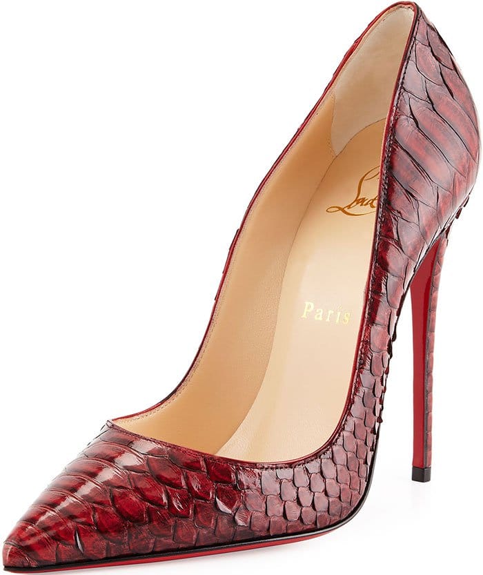 Christian Louboutin So Kate Python Pumps Red