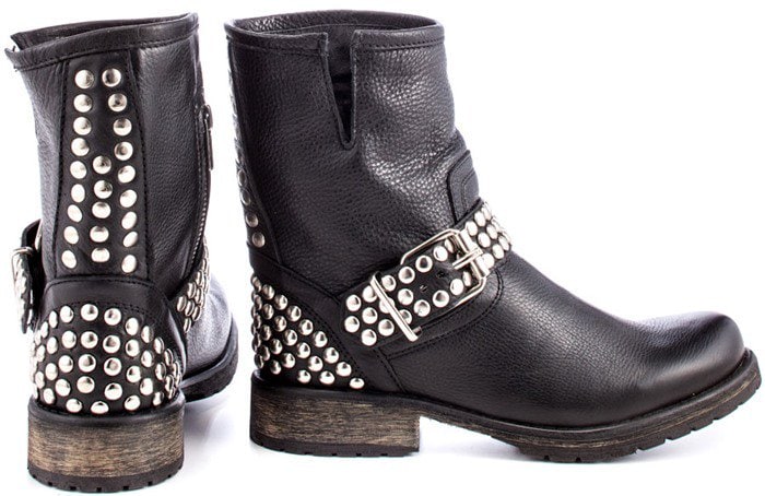 Steve Madden 'Fraankie' Black Studded Ankle Boots