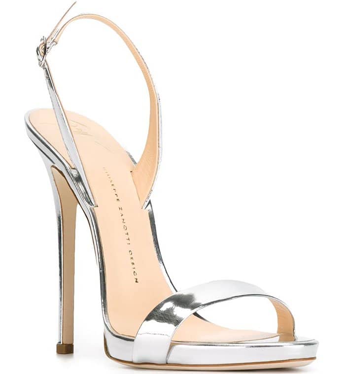 Silver Metallic Giuseppe Zanotti Sophie Slingback Sandals