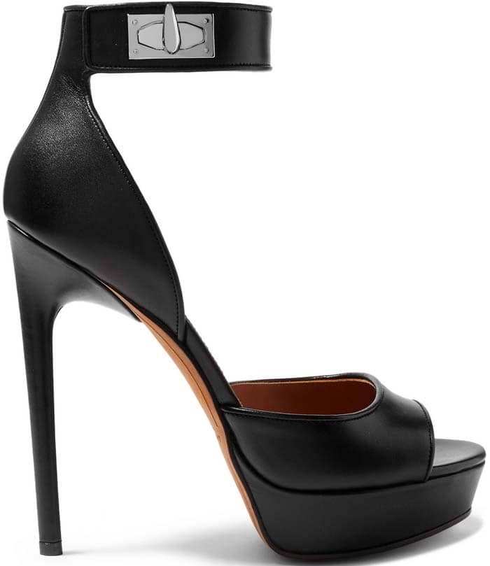 Givenchy Leather "Shark-Lock" d'Orsay Sandal in Black