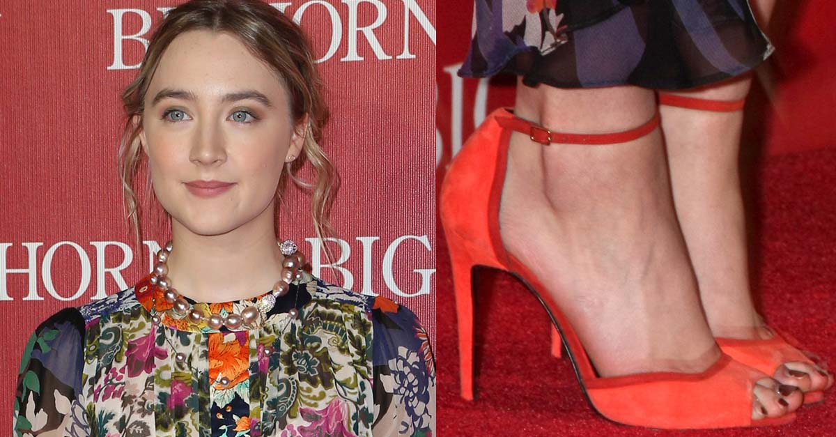 Saoirse Ronan in Red Pierre Hardy 'Skinissimo' Heels