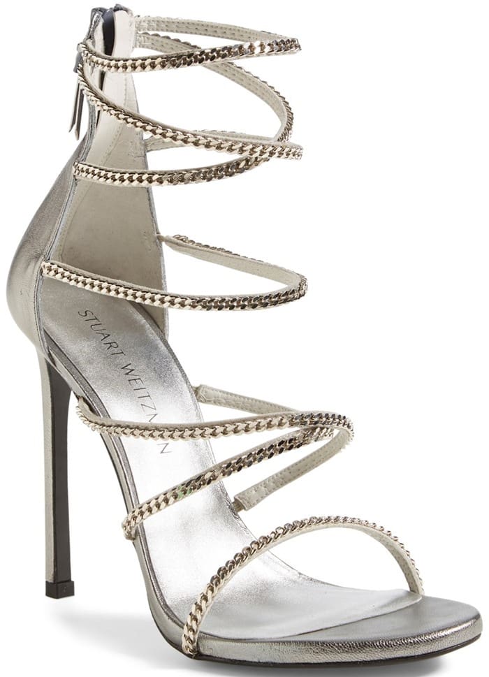 Stuart Weitzman 'XChain' Sandal Silver Chains