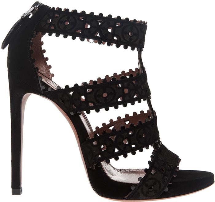 Alaia Cutout Suede Sandals